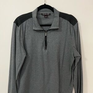 Michael Kors Heather Gray Zip-Up Sweater